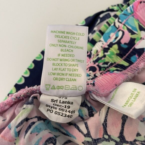 Lilly Pulitzer Katia High Tide Pink Abstract Floral Shorts Size XS Lounge Preppy - Picture 7 of 11